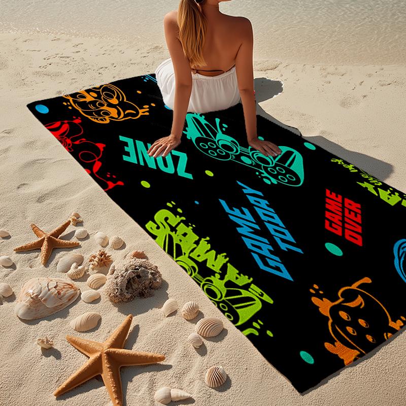 Neon Game Night Party Beach Towel, Super Soft Microfiber, Gift for Her/Him, Birthday, for Pool, Beach, Travel, Home Decor Fan gifts