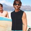 Men Wetsuit Top 3mm Neoprene Wetsuit Vest with Front Zipper Sleeveless Top Thermal Diving Vest for Surfing Snorkeling