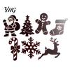Layered Wooden Christmas Landscape 7Pcs Silhouette Lights with Warm Backlight, LED Reindeer 3D for Home Santa Sleigh Wall Decoration, Seasonal