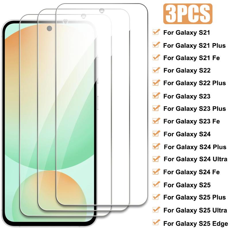 

3 шт. полноэкранное закаленное стекло для samsung galaxy s25 s24 ultra край защитная пленка для экрана для samsung s21 s22 s23 plus s20 fe стекло For Samsung A26 чистый
