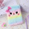 Cartoon Plush Spiral Notebook with Sewing Binding 50 Sheets 80GSM Paper Cute Girl Embroidery Custom Logo Student Gift Diary