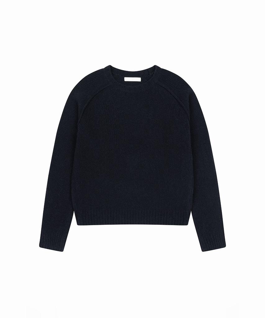 Ohesio Saddle Wool Round Knit, Navy