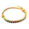 Hand Woven Peach Flower Bracelet Good Luck Charm Bangle Cotton Thread Handchain Traditional Craftsmanship Wristchain