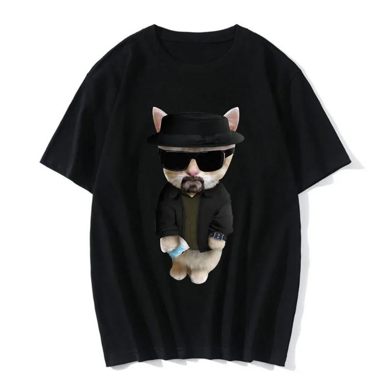 Funny Cat Print Women Casual T-Shirt Women Men Summer Harajuku T Shirts Girl Boy Casual Fashion Clothes