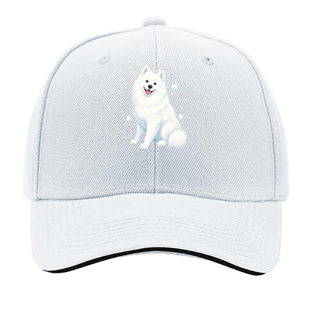 Playful Samoyed Companion Art Portra Hip Hop hat Fashion Outdoor Sports Sandwich Baseball Cap