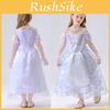 White Queen Costume For Children With Polyester Fabric For Theatrical Performances
