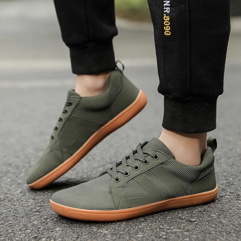 Wide-toed Men's Casual Sports Shoes Fashion Barefoot Shoes Men Jogging Sneakers Breathable Walking Shoes Flyweave Sneakers Women