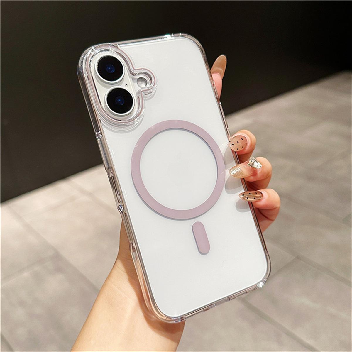 

Простой и прочный магнитный чехол для телефона, подходит для iPhone13/14, 15promax, защитный чехол, Apple 16p однотонный iPhone13Pro серый