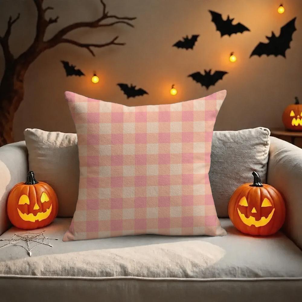 Con Rayas Rosas De Art Cushion Cover Halloween Decoration Trick Or Treat Cushion Cover Ghost Pumpkin Head Bat Decoration