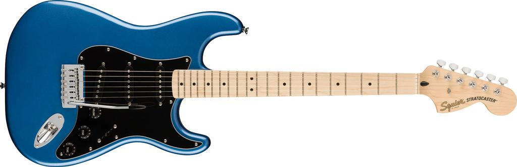 Squier by Fender Electric Guitar Affinity Maple Black Lake Placid Blue with Soft Case Series™ Stratocaster®, Fingerboard, Pickguard,
