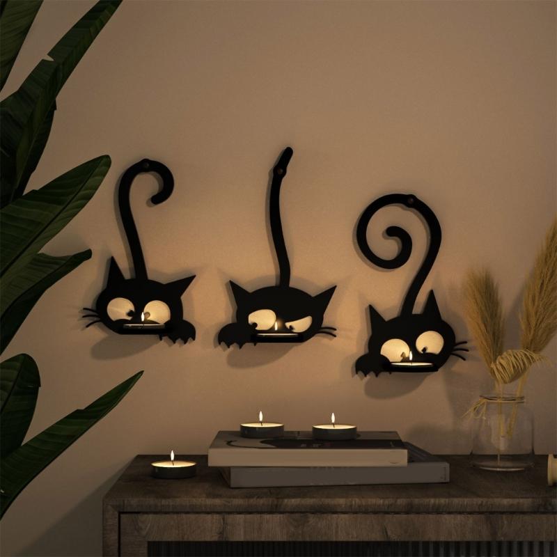 Silicone Mold for Cats Shaped Wall Hanging Candle Holder Handmade Home Decoration Mould Jewelry Making Supplies