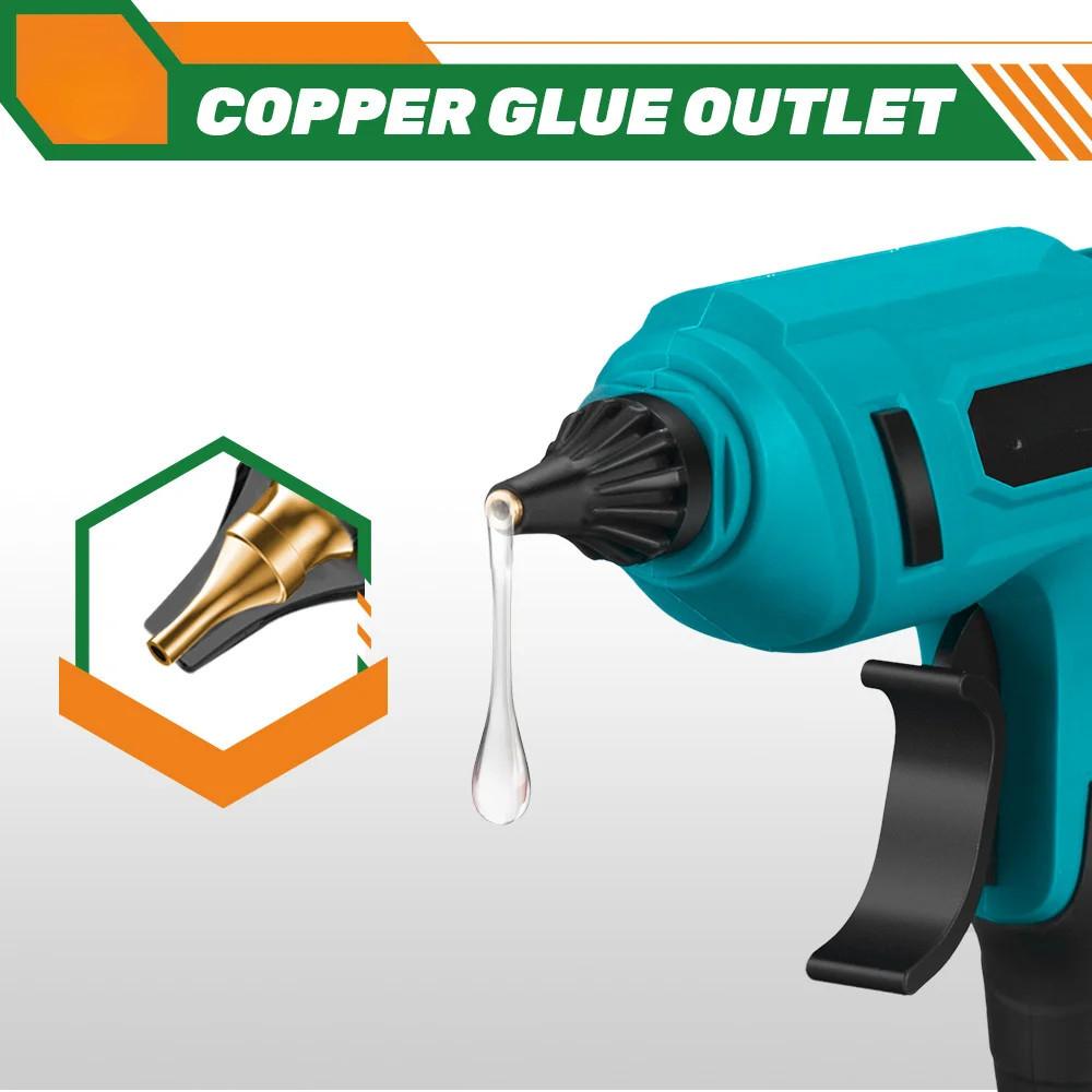 100W Cordless Electric Hot Melt Glue Gun 11mm Glue Stick Anti-scald Nozzle Rechargeable DIY Repair Tool