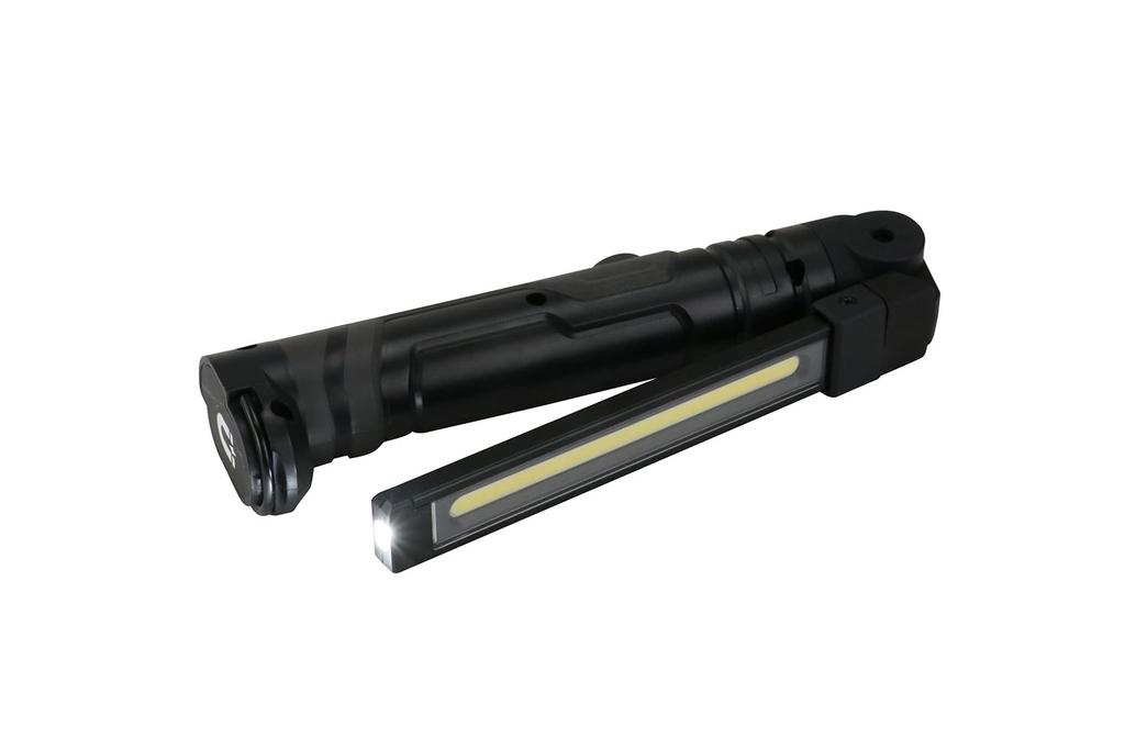 SK11 Rechargeable LED Work Light, 600lm Main (Infinitely Dimmable) / 150lm Top, 180-Degree Opening and Rotating, Magnetic Bottom, USB-Type-C Charging,