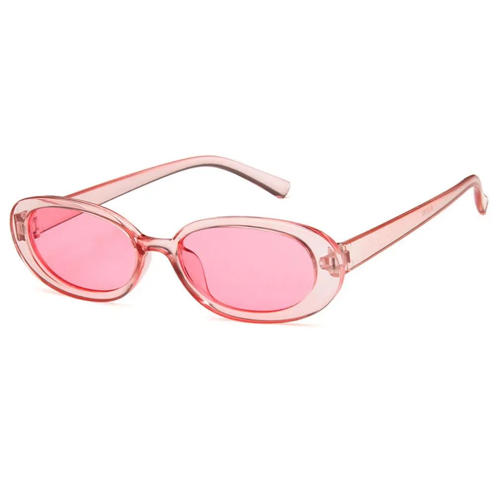 Pink Retro Sunglasses Oval Sunglasses Women Retro Brand Designer Vintage Ladies Cat Eye Pink Cycling Sun Glasses UV400