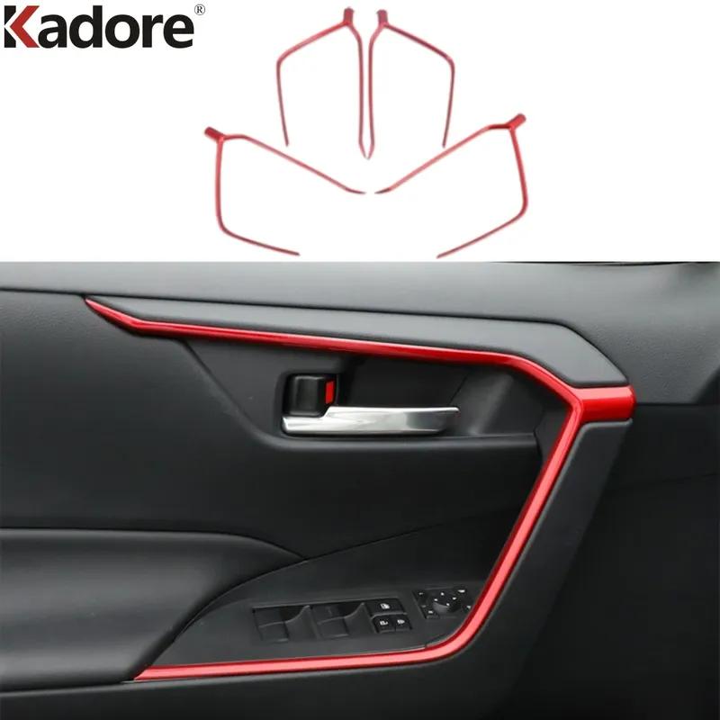 Car Ide Inner Door Armrest Handle Cover Trim For Toyota RAV4 RAV 4 -   2024 Carbon Fiber Interior Accessories