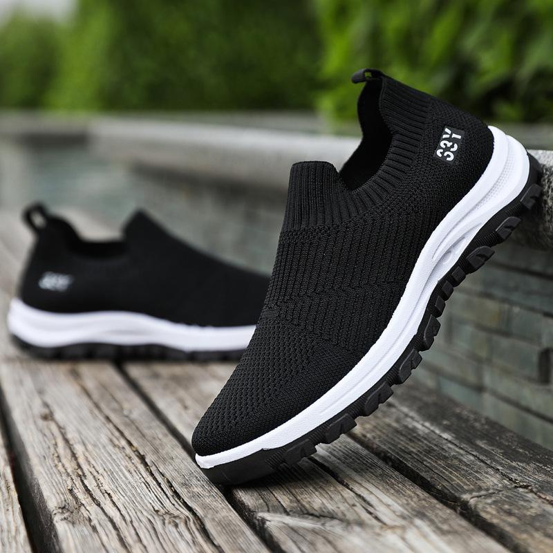 New men's shoes spring fly-woven breathable sneakers comfortable one-pedal lazy shoes casual shoes men