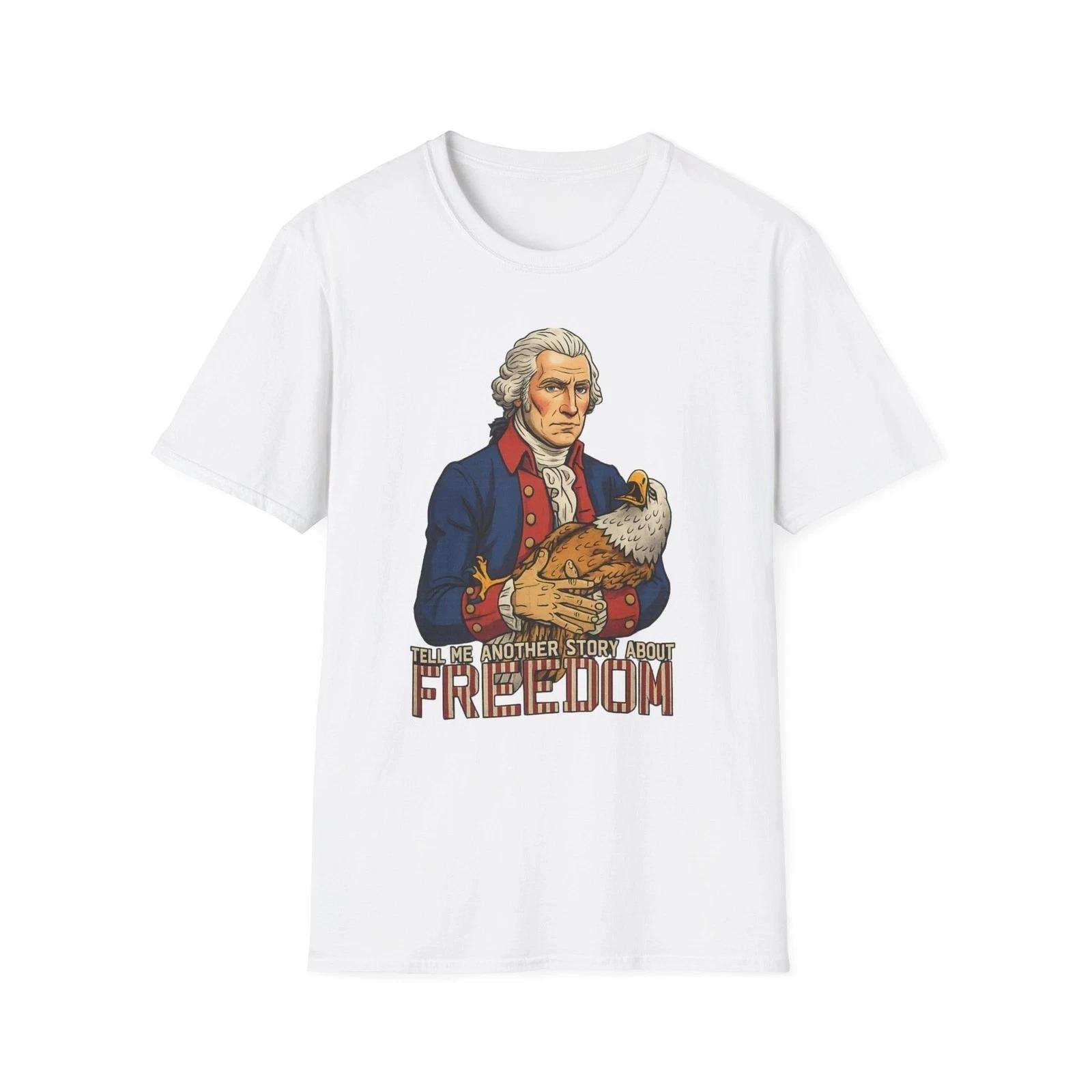 George Washington Freedom T-Shirt Patriotic American Eagle History Graphic Tee 3XL