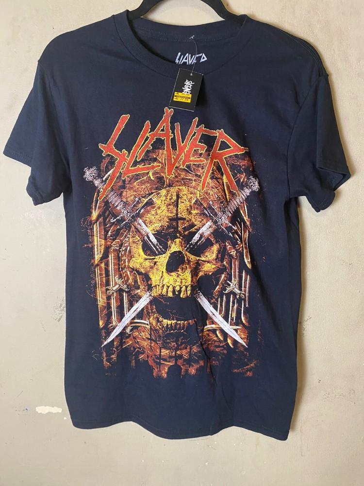 SLAYER Men s METAL Skull and swords Graphic Black T-Shirt SZ S- NWT Unisex T-Shirt S