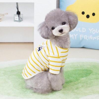 T-shirt à Manches Courtes Rayé Ours Cœur Vêtements pour Chien