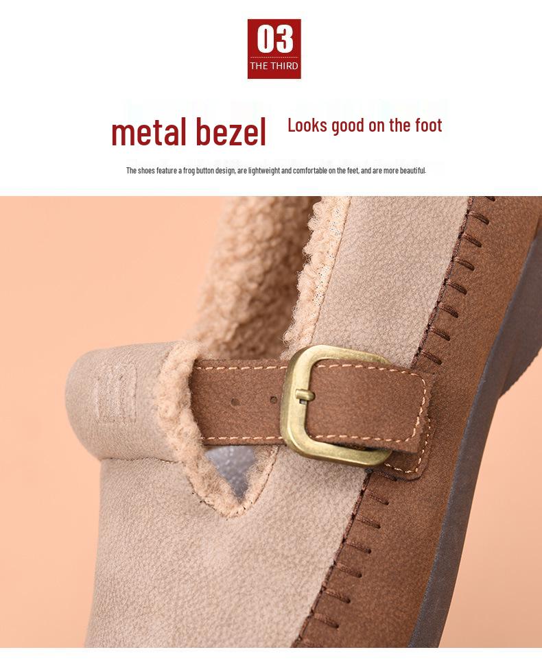 2025 Winter Fashion Women's Fleece-Lined Non-Slip Flat Shoes