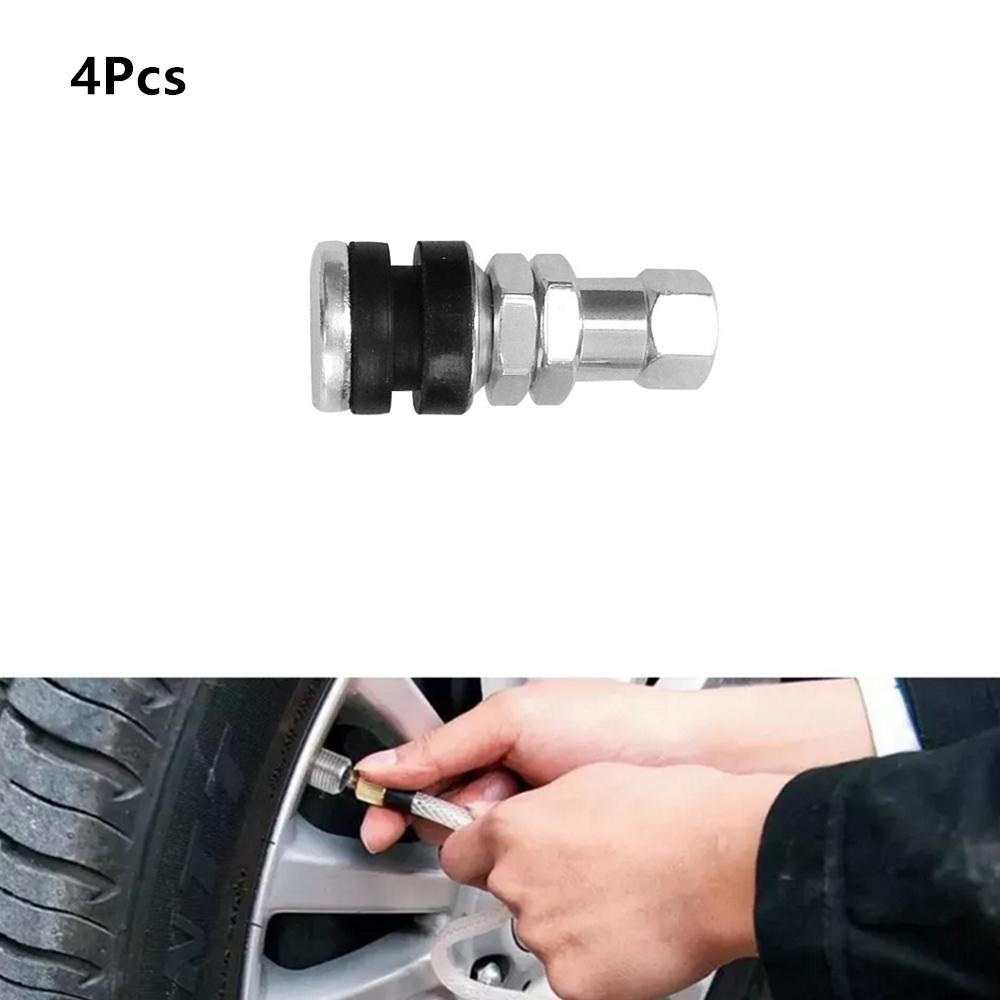 New 4Pcs TR161 Car Bolt In Tyre Valve Tire Metal Tubeless Clamp In Wheel Rim Rubber