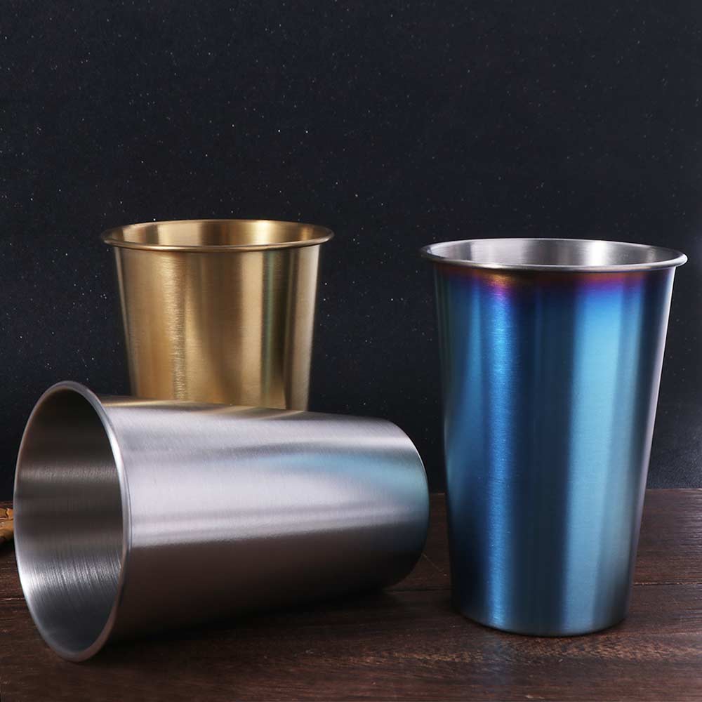 Wine Cup 400/500ML Stainless Steel Cup Thickened Water Cup Beer Cup Wide Mouth Drinking Cup Kitchen