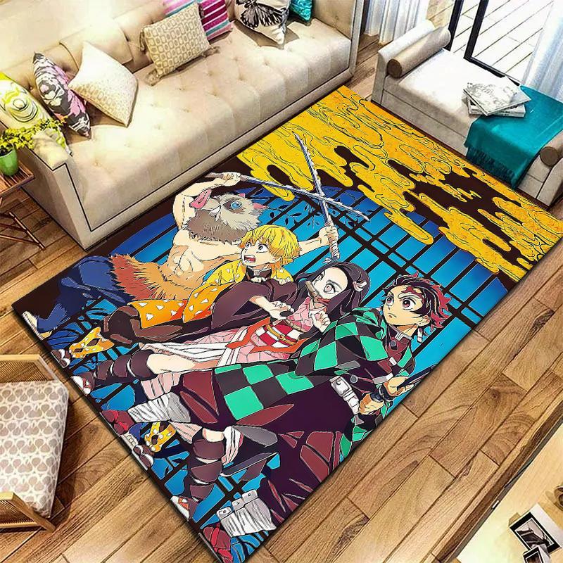 Demon Slayer Kimetsu No Yaiba Carpet Rug For Living Room Bedroom Home Sofa Decoration Kids Play Nonslip Floor Mat