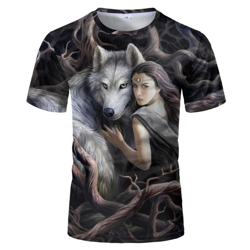 New Beast Animal Wolf Head Pattern 3D Printed T-shirt Plus Size Comfortable Personalized Daily Versatile Short Sleeve T-shirt