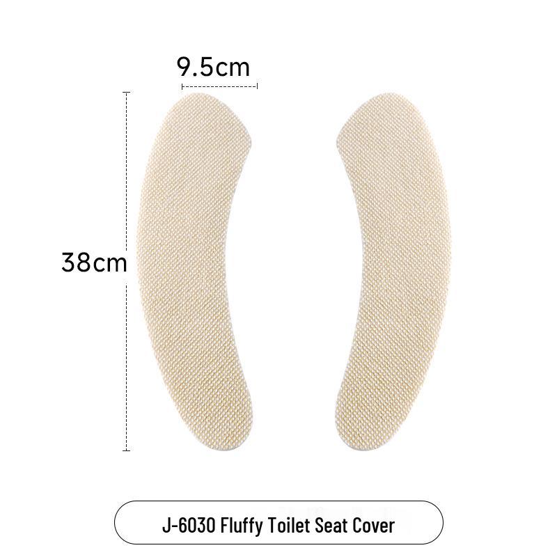 

All-Season Washable Japanese Style Velvet Toilet Seat Cushion with Adhesive грязно-белый