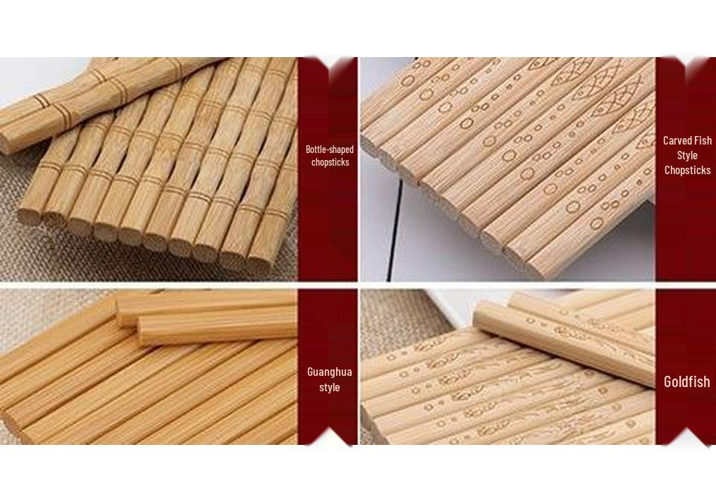 Traditional Unpainted Bamboo Chopsticks - Old Model, Thick Head Design