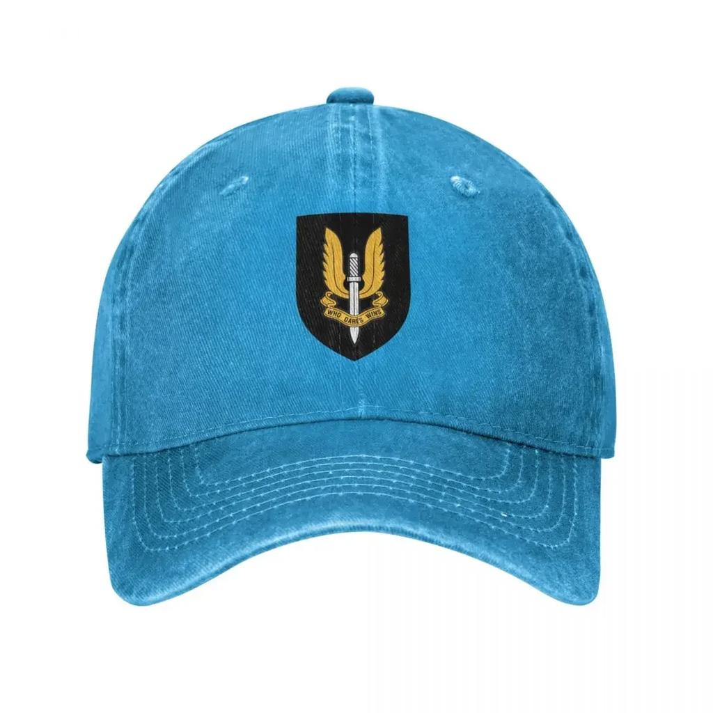 SAS Special Air Service Force Sport Retro Denim Washed Baseball Caps For Men Cowboy Street Tide Hat Rock Peaked Cap