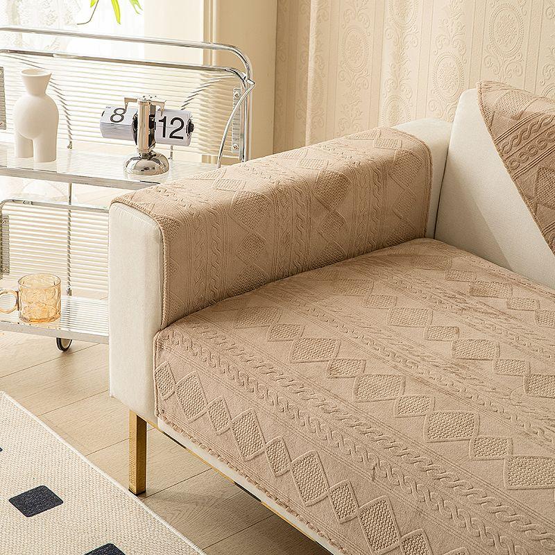 Nordic Washed Cotton Sofa Cushion Modern Seat Cushion Homestay Non-slip Jacquard Sofa Cover Four Seasons Universal