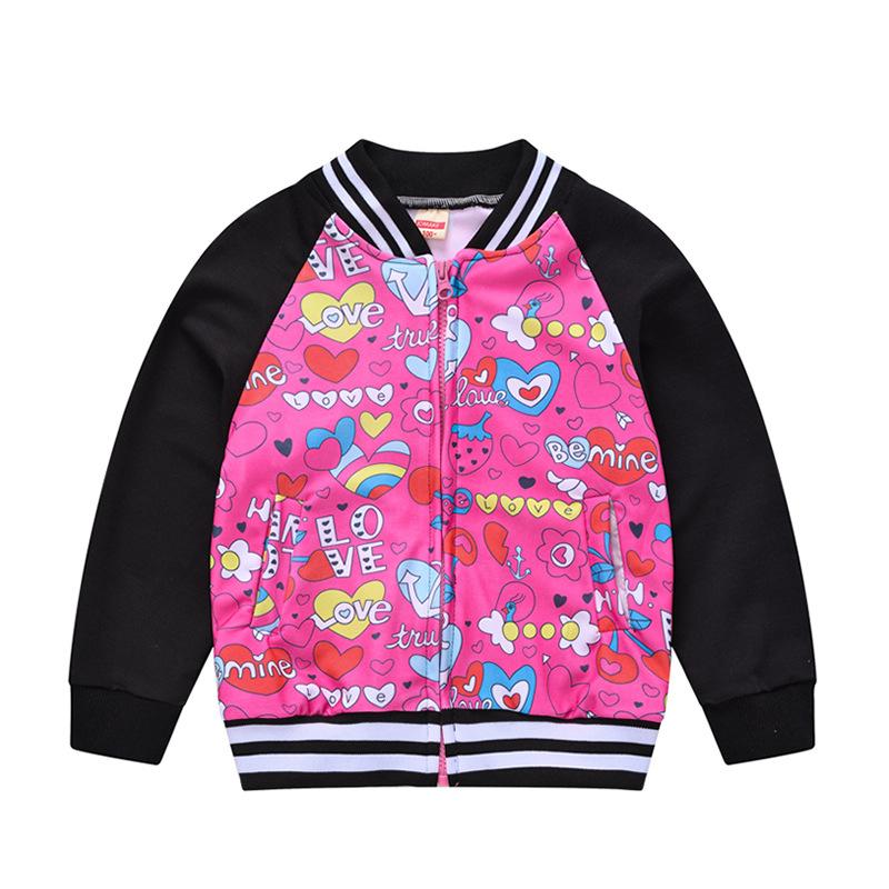 Spring and Autumn Men and Girls Fashionable Cute Printing Color Collision Jacket Children Splicing Jacket Baby Cardigan