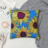 Sunflowers Pillowcase Polyester Linen Velvet Pattern Zip Decor Sofa Cushion Cover 18"