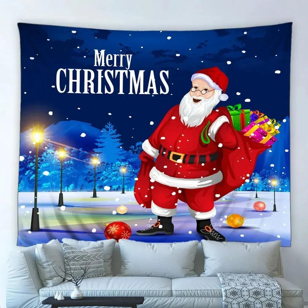 

Рождественский мультфильм Санта-Клаус Гобелен Спальня Гостиная Дом Рождественское украшение Гобелен 100x75cm
