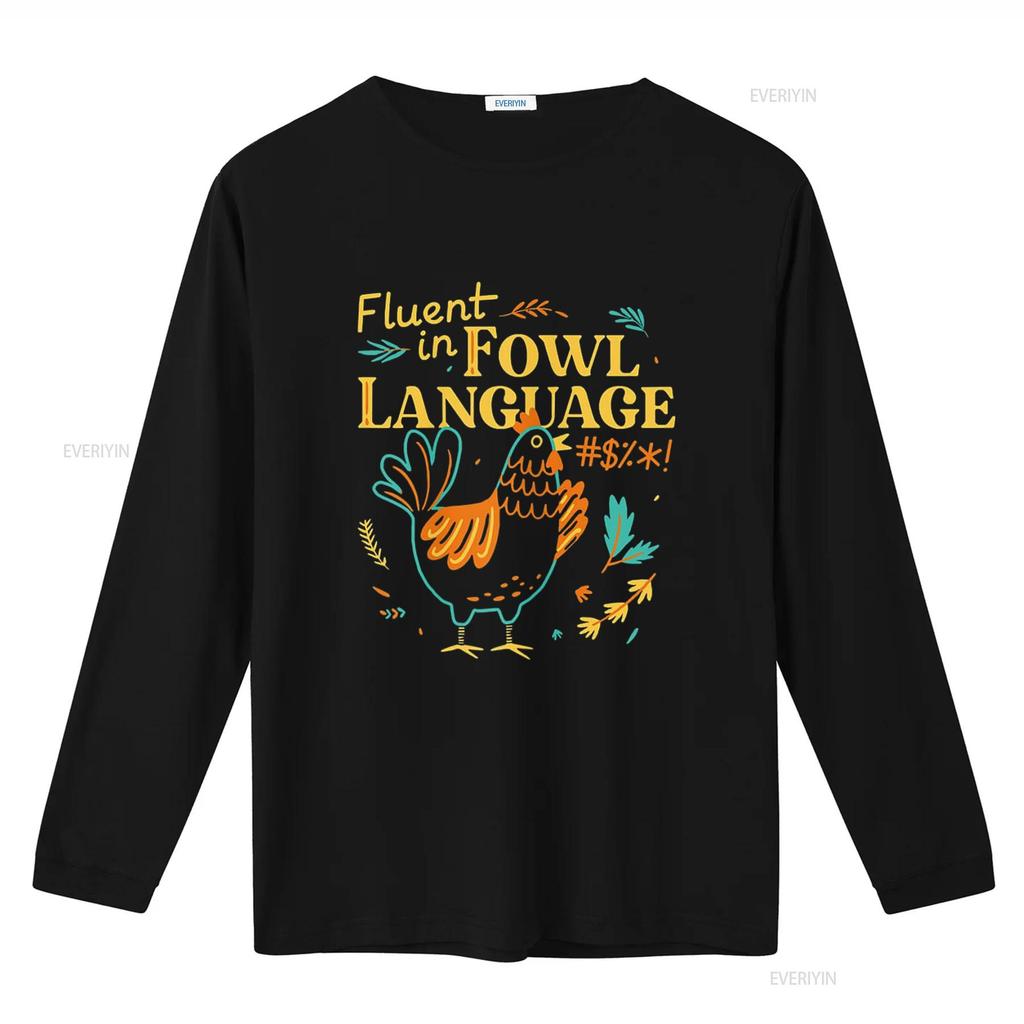Vivay Fluent In Fowl Language Funny Novelty Chicken Lover T Shirt for Women s vintage Washed fashion streetwear Breathable