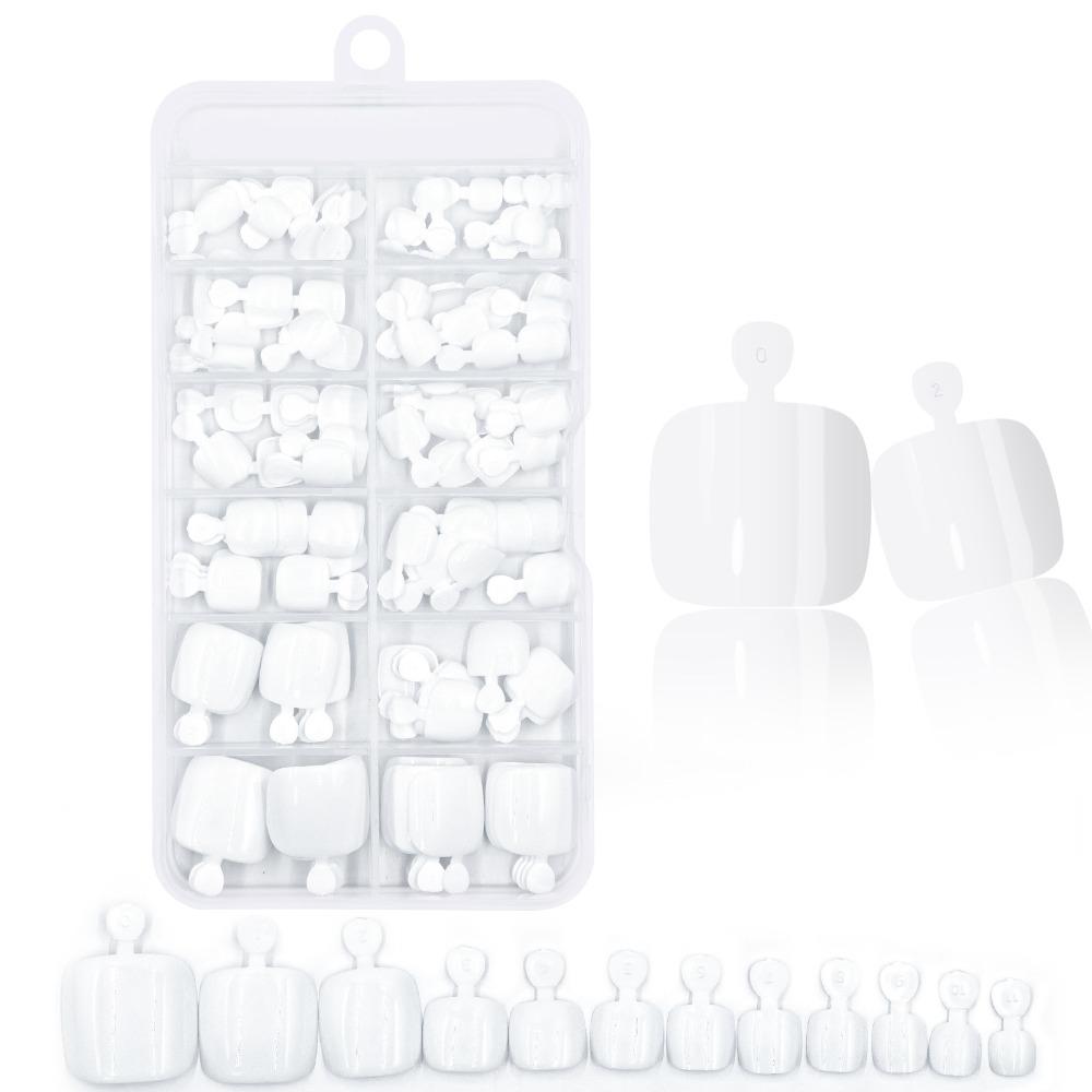 120Pcs Glossy Women Fake Toe Nails Nude Toe Nail Tips New Fake Toenails