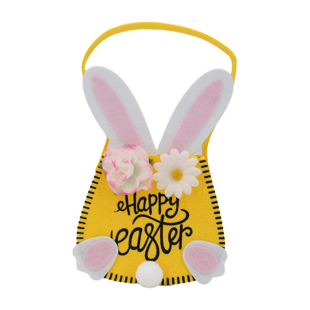 Oster-Tragetasche mit Henkeln Wiederverwendbare Osterhase-Geschenktasche mit Hasenohr und Blumen für Kinder Oster-Geburtstagsfeier Gastgeschenke