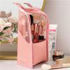 Portable Women Makeup Brush Travel Stand Up Case Multifunctional Mesh Makeup Organizer Zipper Cosmetic Bag