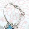Women 1Pair Blue Crystal Rhinestone Enamel Butterfly Dangle Hoop Earrings Earbob