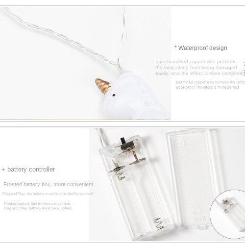 2023 LED Unicorn Light String Battery Box New Year Holiday Decoration Colored Lights Room Decoration Layout