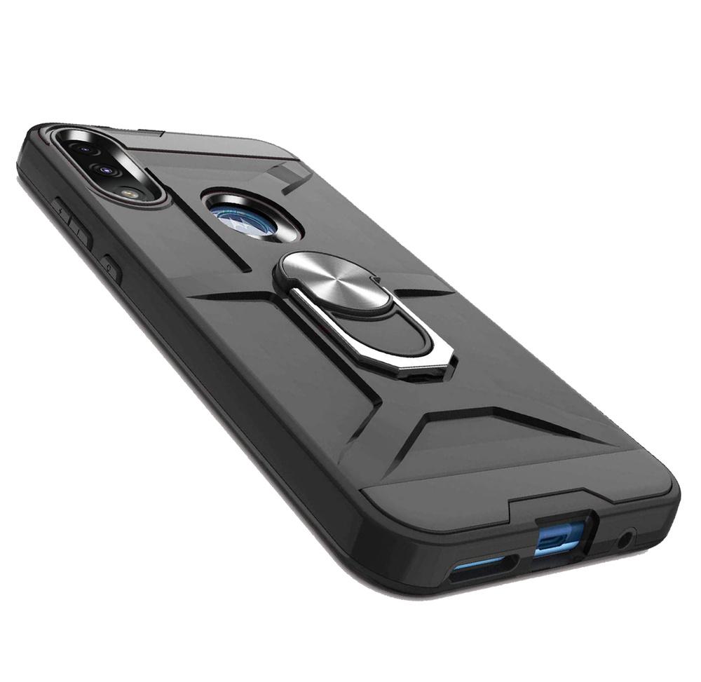 Case for Motorola Moto E7 Power / E7i Power, Armored with Ring, Black