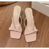 Fashion New Bow High Heel Slippers Female Shoes High Heels Sandals Summer Women Shoes Woman Fashion Cool Mules Slides Flip Flops