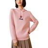 Fila Fw22 Cartoon Bear Letter Logo Embroidered Sports Casual Hoodie Women Hoodies Malt-Pink F51W238287F-PK