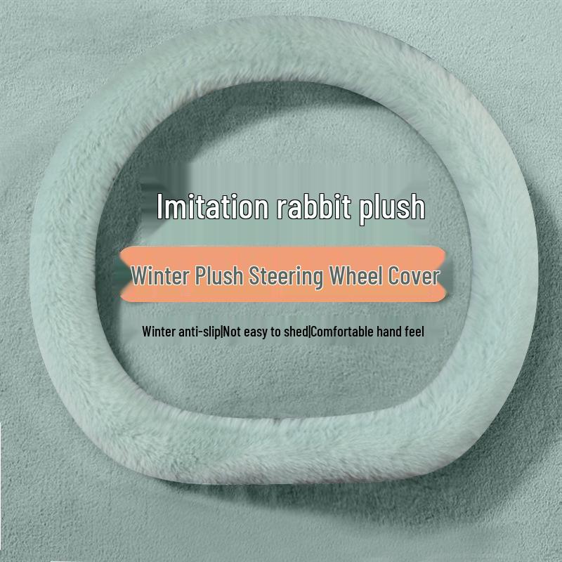 Peppa Pig Plush Steering Wheel Cover - Cute Winter Cartoon Design for Electric Four-Wheel Vehicles