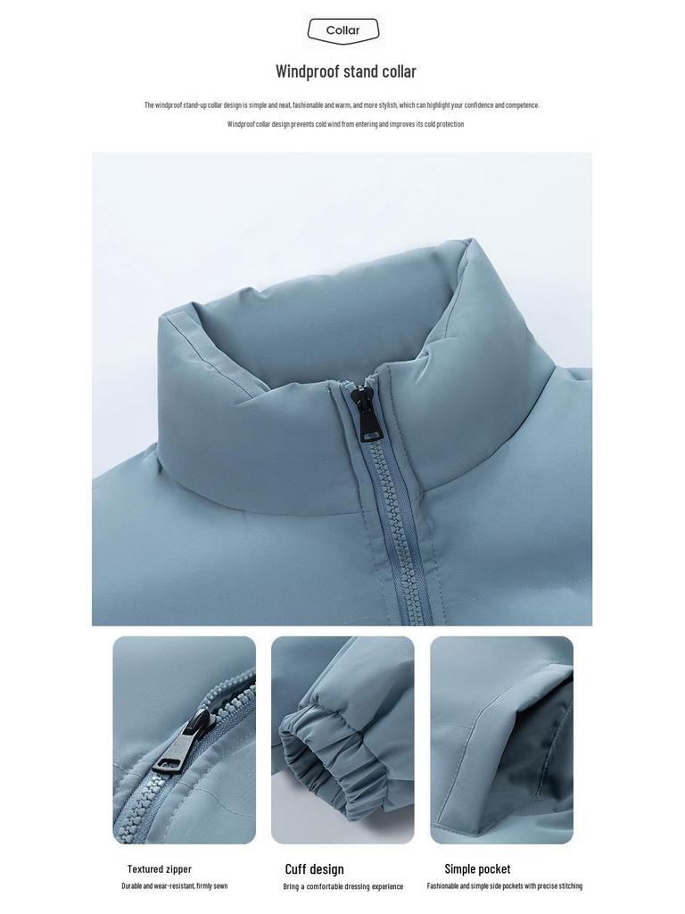 Men's 2025 Thick Padded Cotton Jacket - Loose Fit, Warm, Versatile Stand Collar Coat