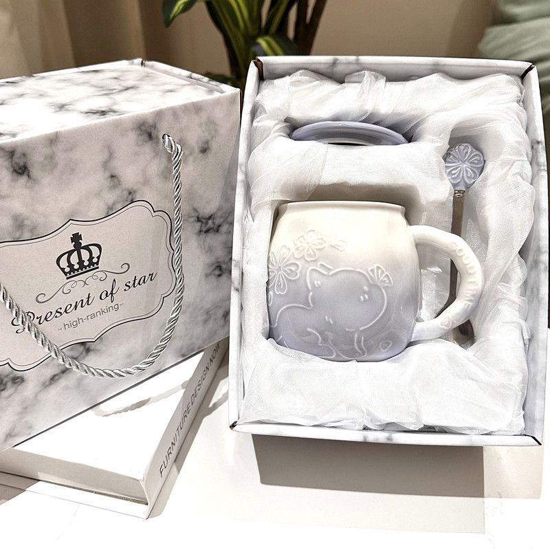 

Sakura Cat Mug with Lid Gift Set for Women - Perfect for Birthdays, Couples, and Best Friends Single Cup [Foam Packaging] сірий колір/фіолетовий