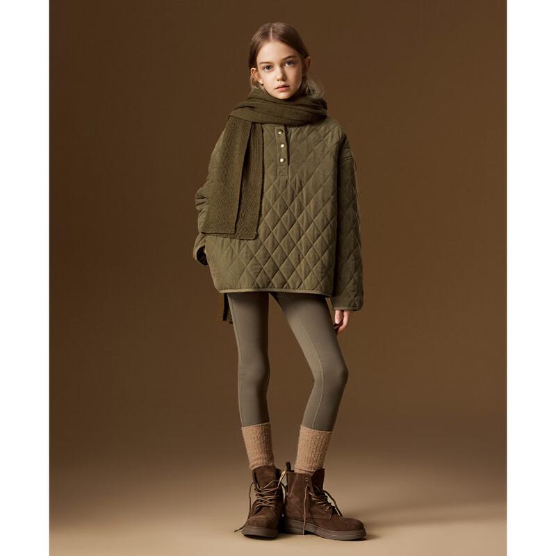 ELLE KIDS Girls' Vintage Quilted Hooded Padded Jacket