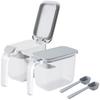 Marna Seasoning Pot with Spoon Seasoning Container with Salt and Sugar Shakers Shakers Good Lock Container R209GY (One-Touch Opening), Moisture-Proof
