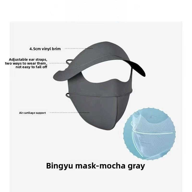 1PCS Polyester Ice Silk Mask Portable Sunshade Breathable Sunscreen Mask Outdoor With Brim Sun Protection Hats